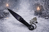 Purple Metallic Athame Dagger: Witch Charms Altar Piece (6 Inches)