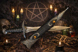 Athame - Tigers Eye Celtic Stainless Steel Double Sided Unsharpened Blade (dagg-1111)