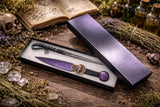 Raven Moon Pentacle Athame: Copper or Silver, Purple & Black Blade Scribe Gift Box