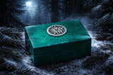 Altar Box Celtic Pentacle Dyed Green Shell Red Felt Inside 4.25"x2.25"x3.25" Handmade