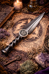 Athame Large Celtic Pentacle Hand Forged Railroad Spike 10.5 Inches Heavy Ceremonial Blade (DAGG-1127)