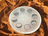 Selenite Altar Tile - Moon Phases