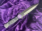 Black Handled Athame - Triple Moon Goddess, Purple