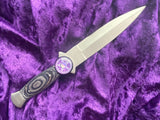 Black Handled Athame - Triple Moon Goddess, Purple