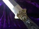 Black Handled Athame - Bronze Dragon