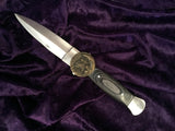 Black Handled Athame - Bronze Fairy Moon