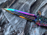 Folding Athame, Ornate Aurora Borealis