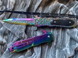 Folding Athame, Ornate Aurora Borealis