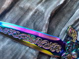 Folding Athame, Ornate Aurora Borealis