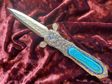 Folding Athame, Ornate Gold