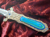 Folding Athame, Ornate Gold