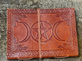 Brown Leather w/Triple Moon Goddess
