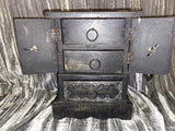 Apothecary Cabinet Black Three Drawer Heavy