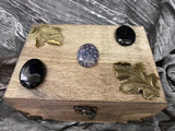 Handmade Pine Box - Bronze Leaves