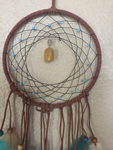 Dream Catcher, Blue/White Feathers