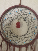Dream Catcher, Blue/White Feathers