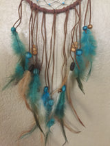 Dream Catcher, Blue/White Feathers