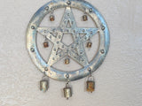 Metal Wall Plaque , Pentagram w/Moroccan Bells