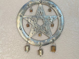 Metal Wall Plaque , Pentagram w/Moroccan Bells