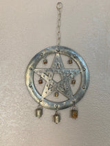 Metal Wall Plaque , Pentagram w/Moroccan Bells
