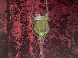 Moroccan Hanging Glass Candle Holder - Green