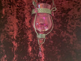 Moroccan Hanging Glass Candle Holder - Pink