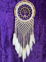 Dream Catcher, Cream, Hemp Cord Macrame