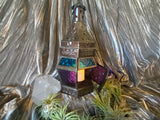 Moroccan Hanging Lantern, Purple/Turquoise