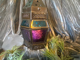 Moroccan Hanging Lantern, Purple/Turquoise