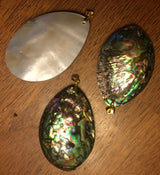 Polished Rainbow Abalone Shell Pendant - 2 inches+ each