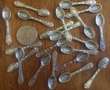 Set of 2 Tiny Vintage Tibet Silver Incense Spoons