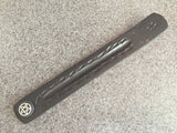 Wood Black Incense Ash Catcher Pentagram 10 Inches