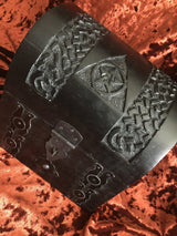 Wooden Chest Carved Pentagram Triple Moon Goddess Heavy 7x7x5