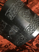 Wooden Chest Carved Pentagram Triple Moon Goddess Heavy 7x7x5