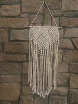 Large Macrame Wall Hanging Cotton Pine 38 Inch Length
