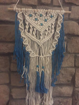 Large Macrame Wall Hanging Cotton Pine 42 Inch Length