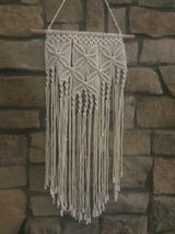 Large Macrame Wall Hanging Cotton Pine 38 Inch Length