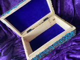 Witch's Apothecary Box with Herbs and Gemstone Glass Vials + Spells