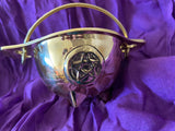 Solid Brass Cauldron Pentacle Handle Small 3 Inch Heavy