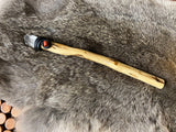 White Willow Wand Thick Twisted Polished Natural Wood Crystal Point Red Jasper 10 Inches