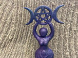 Spiral Moon Goddess Statue 8 Inches Finished in Metallic Purple