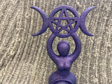 Spiral Moon Goddess Statue 8 Inches Finished in Metallic Purple
