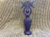 Spiral Moon Goddess Statue 8 Inches Finished in Metallic Purple