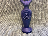 Spiral Moon Goddess Statue 8 Inches Finished in Metallic Purple