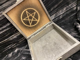 Copper Dragon Box Brass Corners Black Inset - Laser Cut Wood - 6 Inches Handmade Pentacle