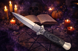 Athame Stainless Steel Black Wood Handle Hecate Triple Moon Goddess