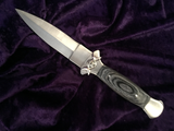 Athame Stainless Steel Black Wood Handle Hecate Triple Moon Goddess
