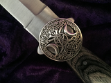 Athame Stainless Steel Black Wood Handle Hecate Triple Moon Goddess Celtic