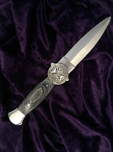 Athame Stainless Steel Black Wood Handle Hecate Triple Moon Goddess Celtic