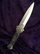 Athame Stainless Steel Black Wood Handle Hecate Triple Moon Goddess Celtic